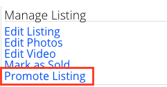 Promote Manage Listings